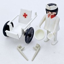 1976 playmobil Klicky 3362-A KRANKENSCHWESTER Rollstuhl Krücken Bettpfanne Tasse