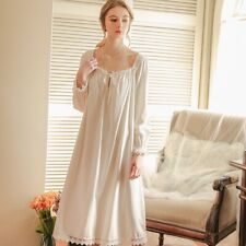 Damen Mädchen Prinzessin Nachthemd Nachtwäsche Spitze Rüschen Lose Baumwollkleid