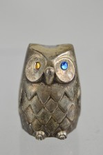 VERSILBERTE EULE / FIGUR ALS SALZSTREUER