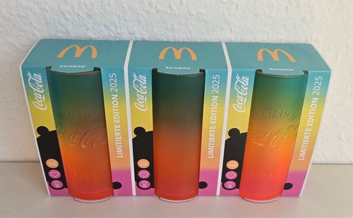 Coca cola regenbogenglas - 3x,