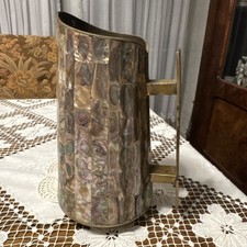 Antike MEXIKO ALPAKA SILBER MUSCHEL INTARSIEN KRUG VASE, Kanne