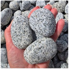 20kg GRANIT KIES DALMATINER 4–6 CM – ZIERSTEINE GRAU WEISS FÜR GARTEN, GABIONEN
