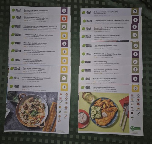 20x hello fresh rezeptkarten - 20x,