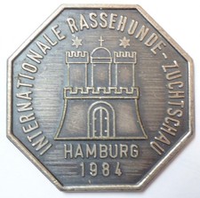 HAMBURG 1984, Internationale Rassehunde-Zuchtschau, 41x41 mm
