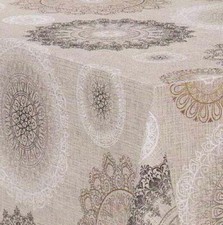 PVC Tischdecke Mandala beige Wachstuch•Eckig • Länge&Breite wählbar• abwaschbar