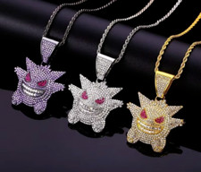 Halskette Gengar HIP HOP Kette iced out Bling Bling Anime Modeschmuck Geschenk