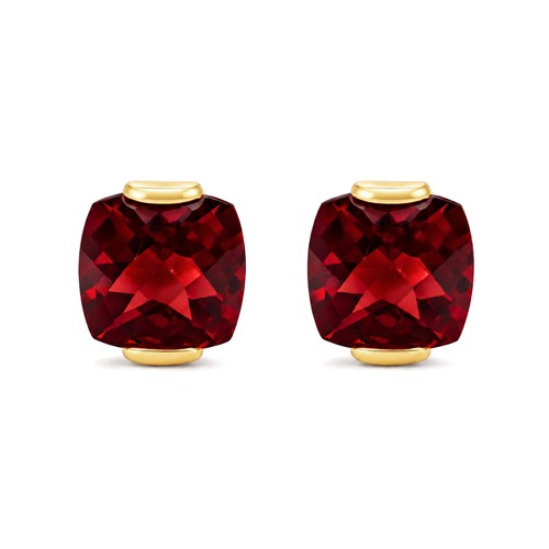 Granat ohrstecker gelbgold - granat,