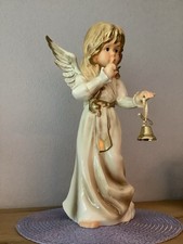 Engel mit Glocke Goebel ca 45cm antikweiß