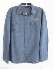 Jeans Fritz Denim Herren Jeanshemd TOM TOMPSON Langarm blau XL Motiv Brusttasche