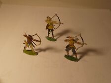 3 alte Zinnflachfiguren: Verschiedene Bogenschützen