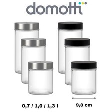 Vorratsglas Glasbehälter Vorratsdose Metalldeckel 1 Stück 0,7/1/1,3 l rund