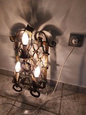 Lampe Schmiedeeisen, Antik, Vergoldet