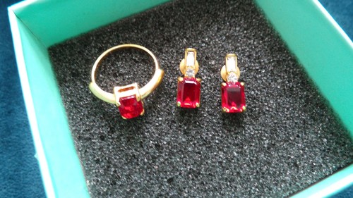 Rubin schmuckset - rubin,