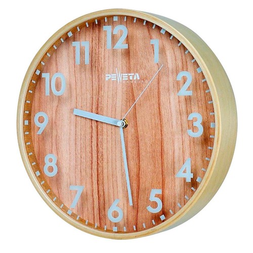 Peweta funkwanduhr braun holz - peweta,