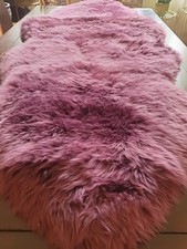 Schaffell XXL Doppelfell Flieder Lila Neuseelandwolle 150x64cm