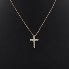Sale! Wert 790 € Brillant Kreuz Anhänger mit Kette (0,09 carat) 750 18 Karat ...