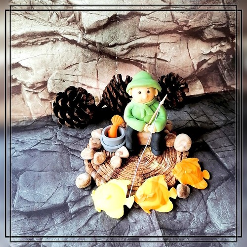 Angler tortenfigur aus fondant - tortenfigur,