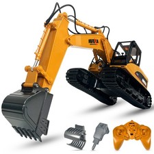Huina 1535-1 RC Bagger 1:14 mit 3 Werkzeugen 15 Kanal Licht Sound 60cm Set