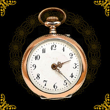 Antike Savonette Taschenuhr | Cylindre 8 Rubis | 800 Silber vergoldet | ca. 1900