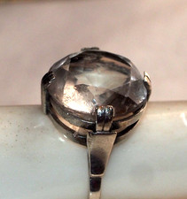 BERGKRISTALL-RING ; 830er