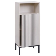 B-Ware Kommode MCW-O42, mit 1 Tür, 3 Staufächer, MDF Melamin, Holzoptik beige