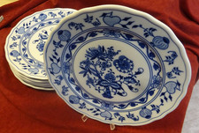 °6 tlg. Speiseteller Zwiebelmuster Orginal Bohemia Ø ca. 26 cm