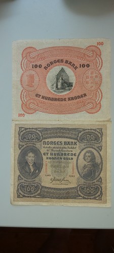 Alte geldscheine norwegen - geldscheine,