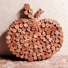 Vintage Pinnwand memoboard Kork Apfel Apple 0GB ;) 70er 70s scandi  Graziela DIY
