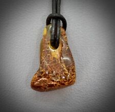 NATUR BERNSTEIN EDELSTEIN-ANHÄNGER 20 Karat Trommelstein-gebohrt + Lederband #11