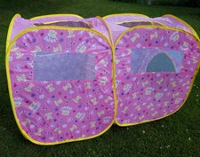Spielzelt, pop up, 2 -teilig, rosa gemustert, mit Tragetasche