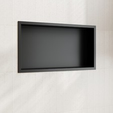 Wandnische Dusche Edelstahl 60x30x10 Duschnische Nische Wandschrank Schwarz Bad