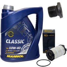 Motoröl Set 10W-40 5 Liter + Ölfilter SH 4047 L + Schraube für Audi A4 A6 A8 4.2
