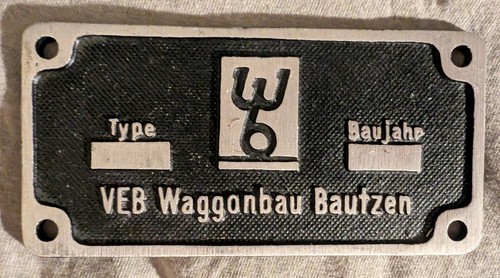 Waggonschild veb waggonbau - waggonschild,