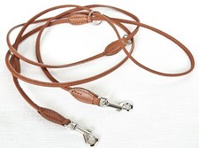 HUNDELEINE, Runde Leine, 220cm/6mm, Nappa Leder, Cognac Handarbeit - kl. Hunde