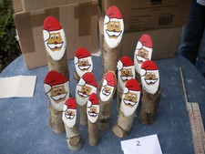 12 x Holz Nikolaus Weihnachts Mann Wichtel aussen innen Advent Deko Geschenk 02