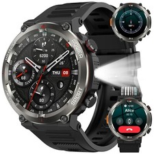 Militär Smartwatch Herren 960MAH mit Telefonfunktion Kompass Uhr für Android iO