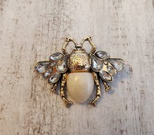Brosche Biene Zikade Insekt Motte Käfer Vintage Retro Style Boho Bohemian Strass