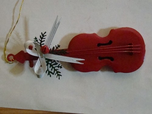 Weihnachtsdeko geige rot - weihnachtsdeko,