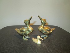 2x alte antike Figur Ente Messing    groß und schwer   vintage