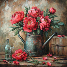 Wandbild Pfingstrosen