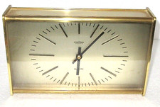 Messing Schreibtisch-Uhr PALLAS HEGES Quarzwerk 60er Jahre