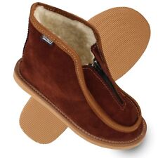 Hausschuhe Leder Herren Damen Schafwolle bis Gr. 50 Hüttenschuhe filsko Skier