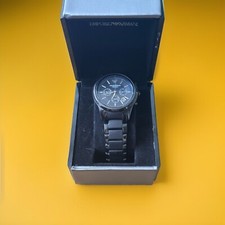 Emporio Armani AR1452 Ceramica Herrenuhr Chronograph Schwarz Zifferblatt Keramik