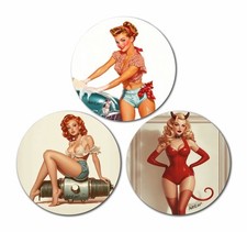 AdriLeo Kühlschrankmagnet - 3er Set – Pin-Up Girls – Retro – Kult Rockabilly