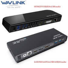 USB C Hub Laptop Dockingstation 2 x HDMI & DisplayPort 65W PD Gigabit Ethernet