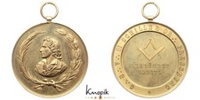 Habsburg, Franz Joseph I., tragb. vergold. Bronzemedaille 1875, "Loge Schiller"