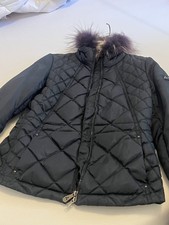 Leichte DAUNENjacke Peuterey IT 42 ??? Fellkragen 34 36 dunkelblau Jacke