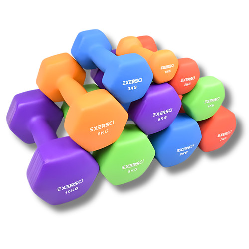 Exersci neopren hanteln - hanteln, 1-10kg