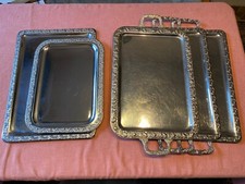 5 Servierplatten Edelstahl