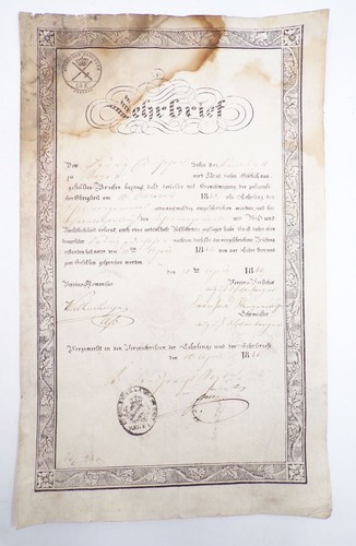 Lehrbrief 1846 regen - 1846, bayern